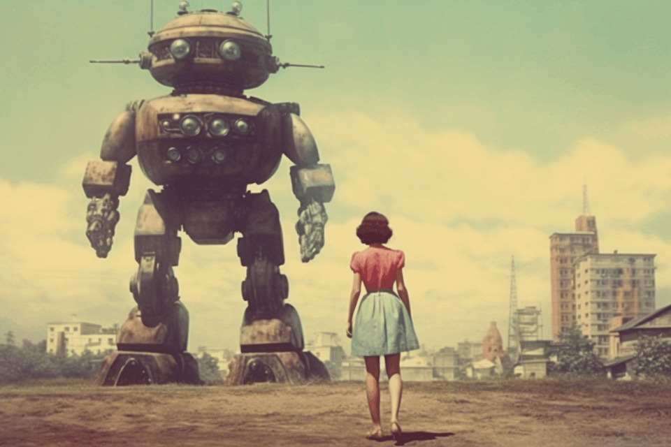 Robot and Woman
